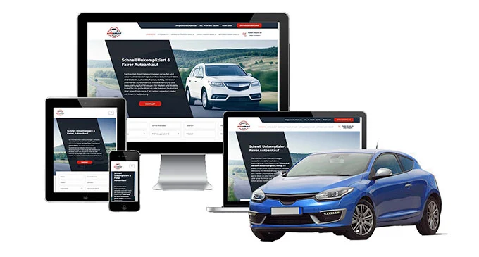 Ankaufseite mobil – Autoankauf Vellberg mit rotem PKW